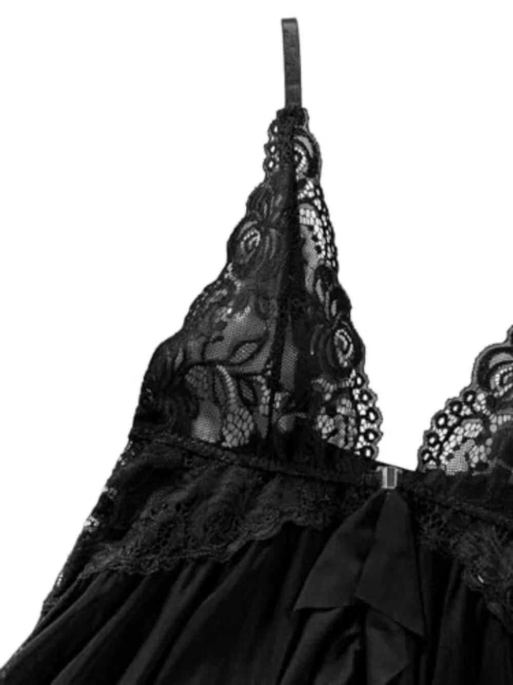 BRAND NEW Sexy Open Front Closure Floral Lace Mesh Sheer Babydoll Lingerie Dress